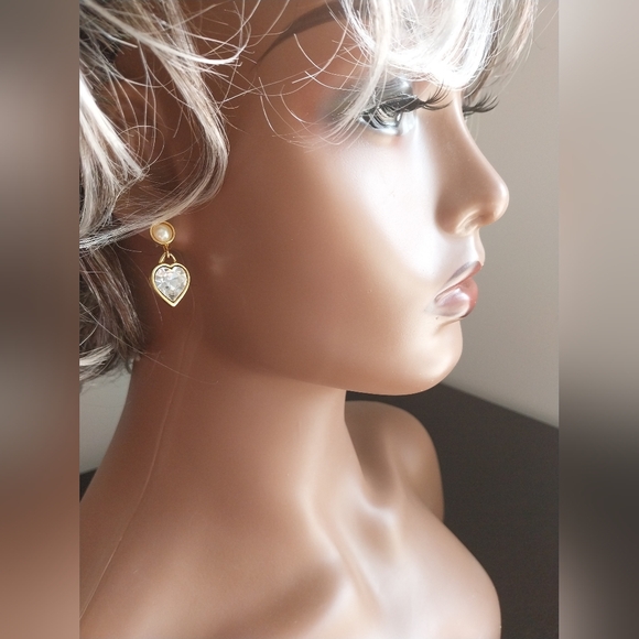 Richelieu Gold & Silver Heart Earrings - Picture 3 of 10